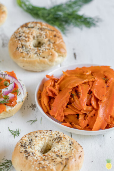 Vegan Carrot Lox (oil-free) sweetsimplevegan.com #oilfree #carrotlox #vegan #sweetsimplevegan #veganlox